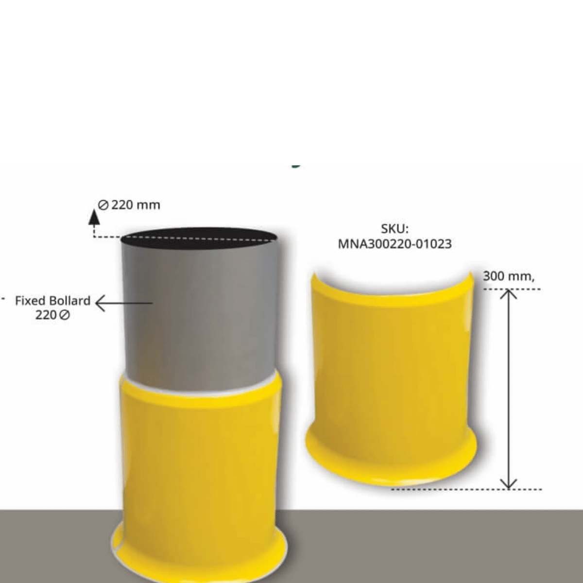 Plinthe à colonne hygiénique 300x220mm
