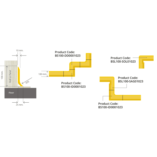 Гигиенический плинтус для лестниц 100х10мм