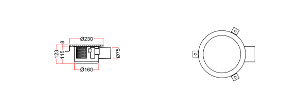 Evier au sol en acier inoxydable, circulaire aseptique WSYC-23C-F-75-0
