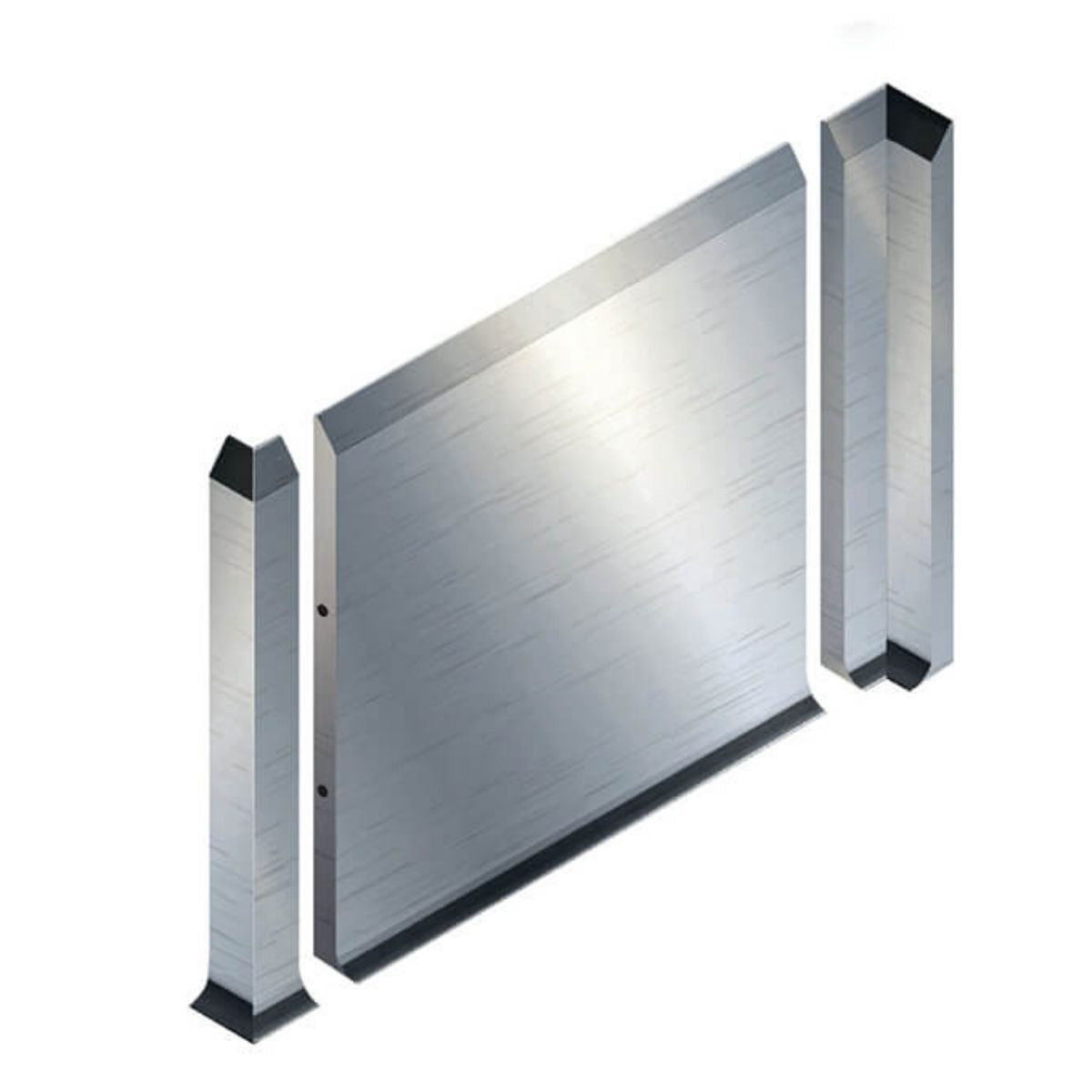 Bordure en acier inoxydable, sur le revêtement de sol 1000x1000x50/Z100mm