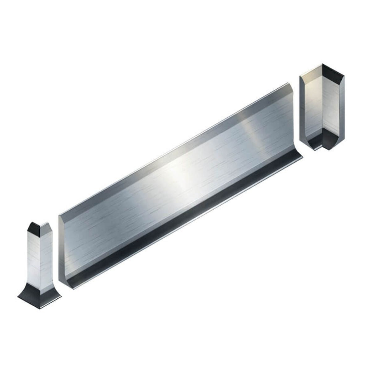 Plinthe en acier inoxydable, sur le revêtement de sol 250x1000x25mm