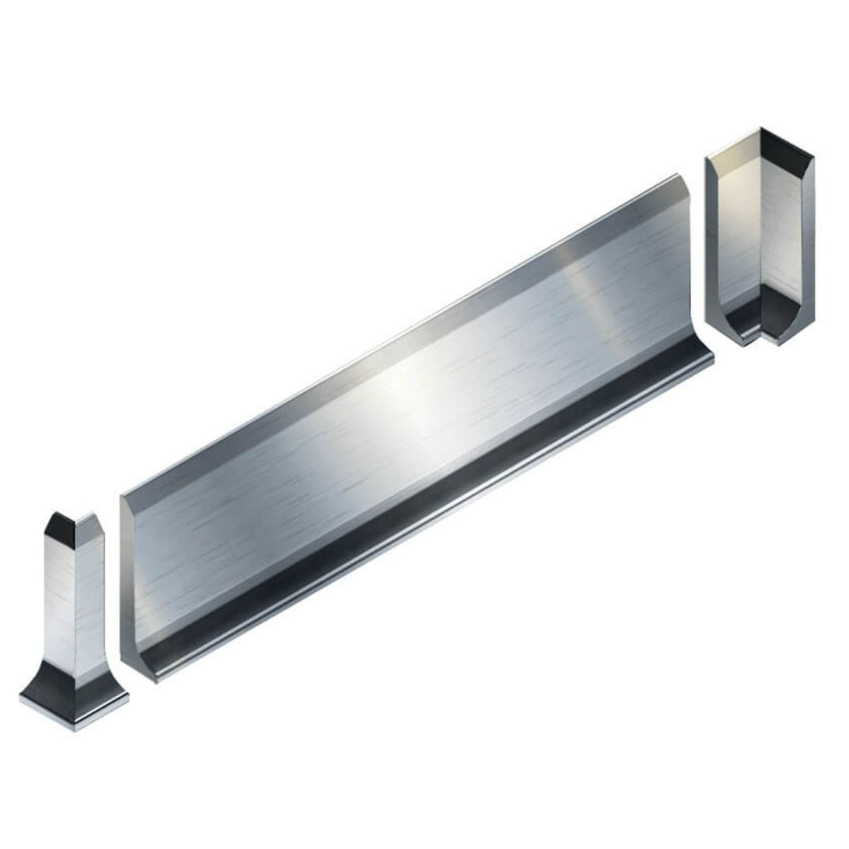 Плинтус из нержавеющей стали, кромка пола 265x1000x25 мм