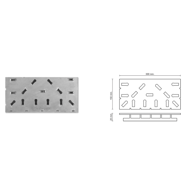 Paslanmaz Yer Karosu Düz Yüzeyli, 300x150x2,5-3mm