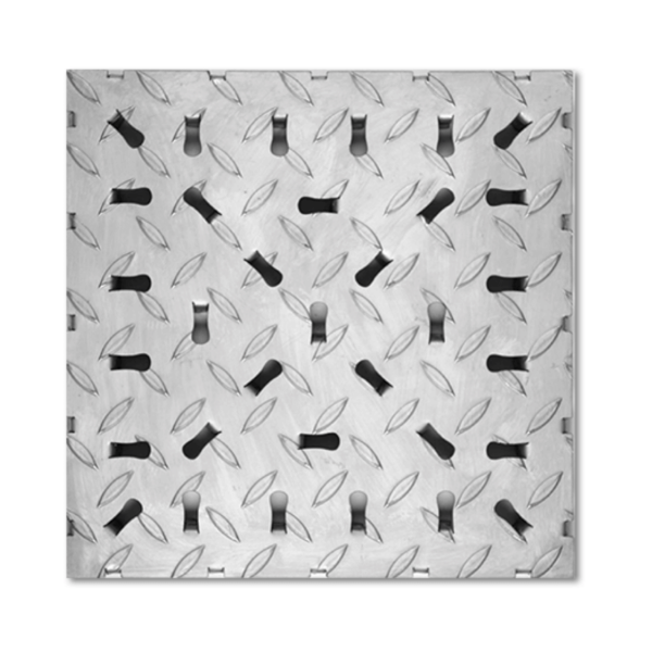 Carreau de sol en acier inoxydable, surface antidérapante 300x300x3-4mm
