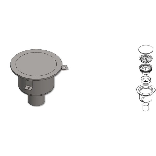 Stainless Steel Floor Sink, Circular Aseptic WSAC-23C-P-F-75