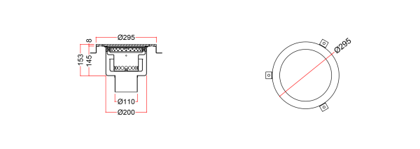 Stainless Steel Floor Sink, Circular Aseptic WSAC-30C-P-F-11