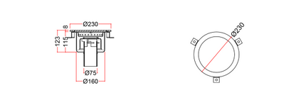 Stainless Steel Floor Sink, Circular Aseptic WSAC-23C-F-75-0