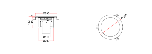 Stainless Steel Floor Sink, Circular Aseptic WSAC-30C-F-11-0