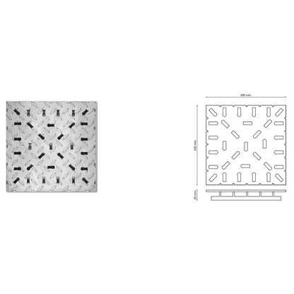 Paslanmaz Yer Karosu Kaymaz Yüzeyli 300x300x3-4mm