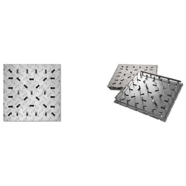 Stainless Steel Floor Tile, Anti Slip Surface 300x300x3-4mm