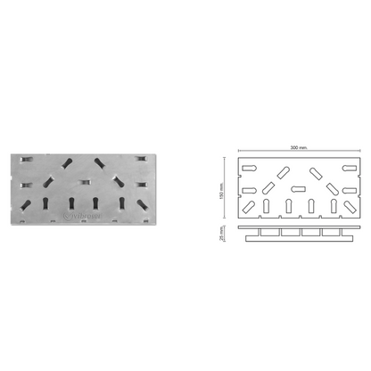 Stainless Steel Floor Tile, Flat Surface 300x150x3mm