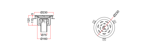 Stainless Steel Floor Sink, Circular Grating WPA-2C-5-F-75-U