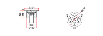 Stainless Steel Floor Sink, Circular Grating WPA-2C-8-F-75-U