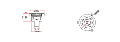 Stainless Steel Floor Sink, Circular Grating WPA-2CP-5-F-7-U