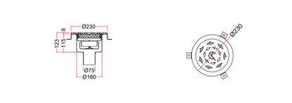 Stainless Steel Floor Sink, Circular Grating WPA-2CP-8-F-7-U