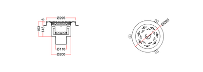 Stainless Steel Floor Sink, Circular Grating WPA-3CP-8-F-1-U