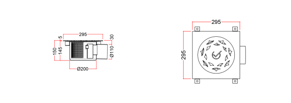 Stainless Steel Floor Drain, Grated WPYC-3-5-F-11-U