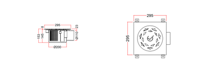 Stainless Steel Floor Drain, Grated WPYC-3-8-F-11-U