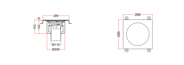 Stainless Steel Floor Sink, Aseptic WSAC-30-F-11-00