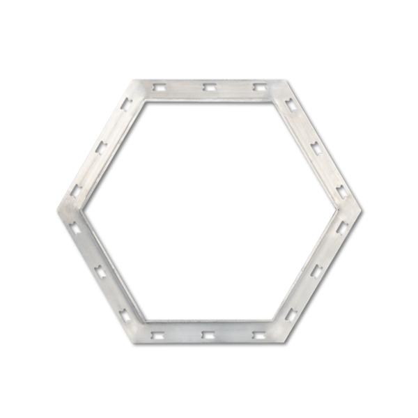 Rebord de carrelage en acier inoxydable, hexagonal, 295x310x2,5mm
