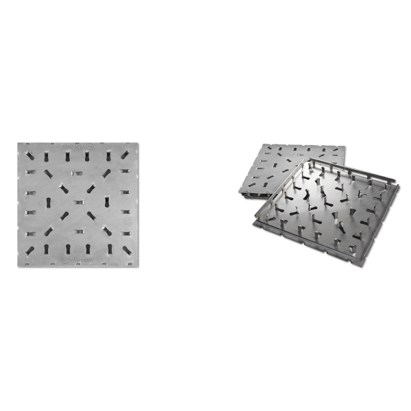 Vibroser Stainless Steel Floor Tile, Flat Surface, 300x300x3mm